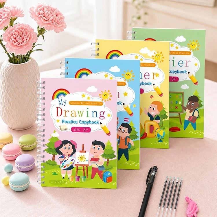 Magic Grooved Writing Practice Book 4-boksett