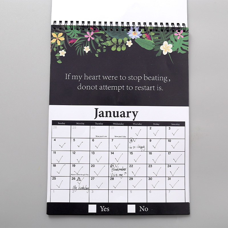 Spiralbundet tykk papirkalender